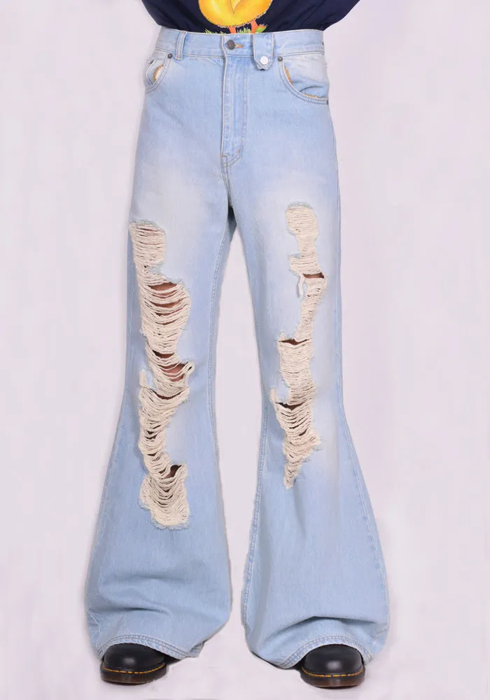 EGONLAB. DN006A ATOMIC DENIM FLARE PANTS LIGHT BLUE