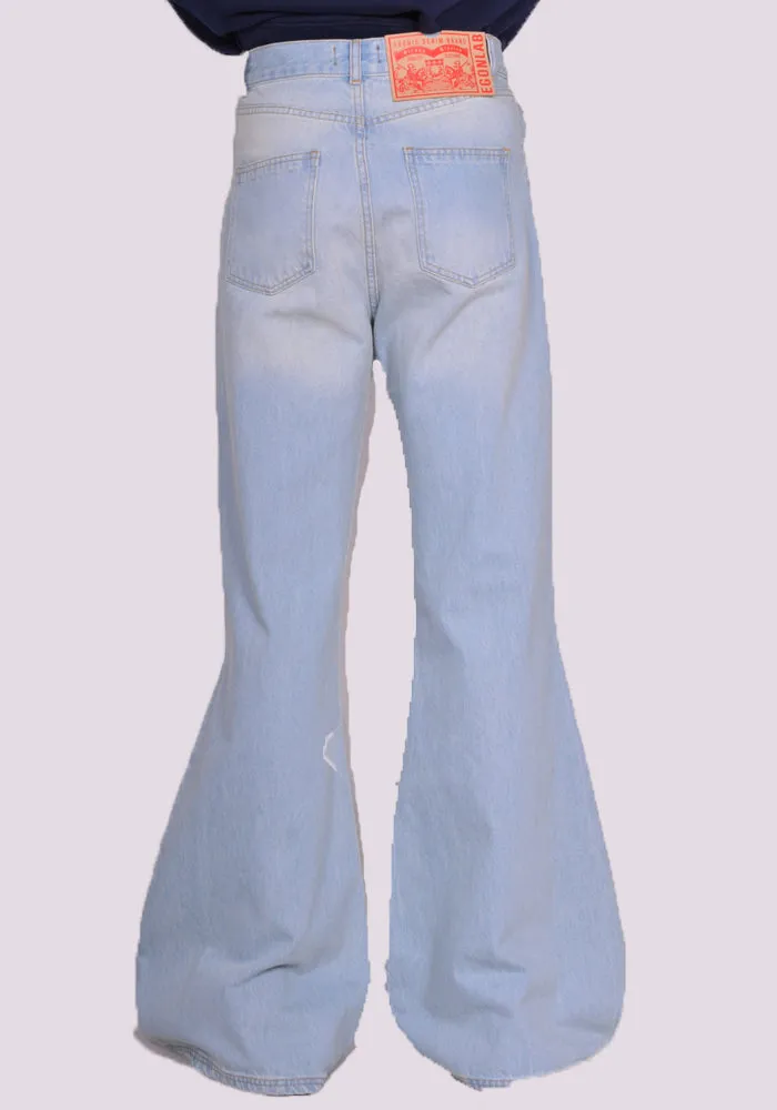 EGONLAB. DN006A ATOMIC DENIM FLARE PANTS LIGHT BLUE