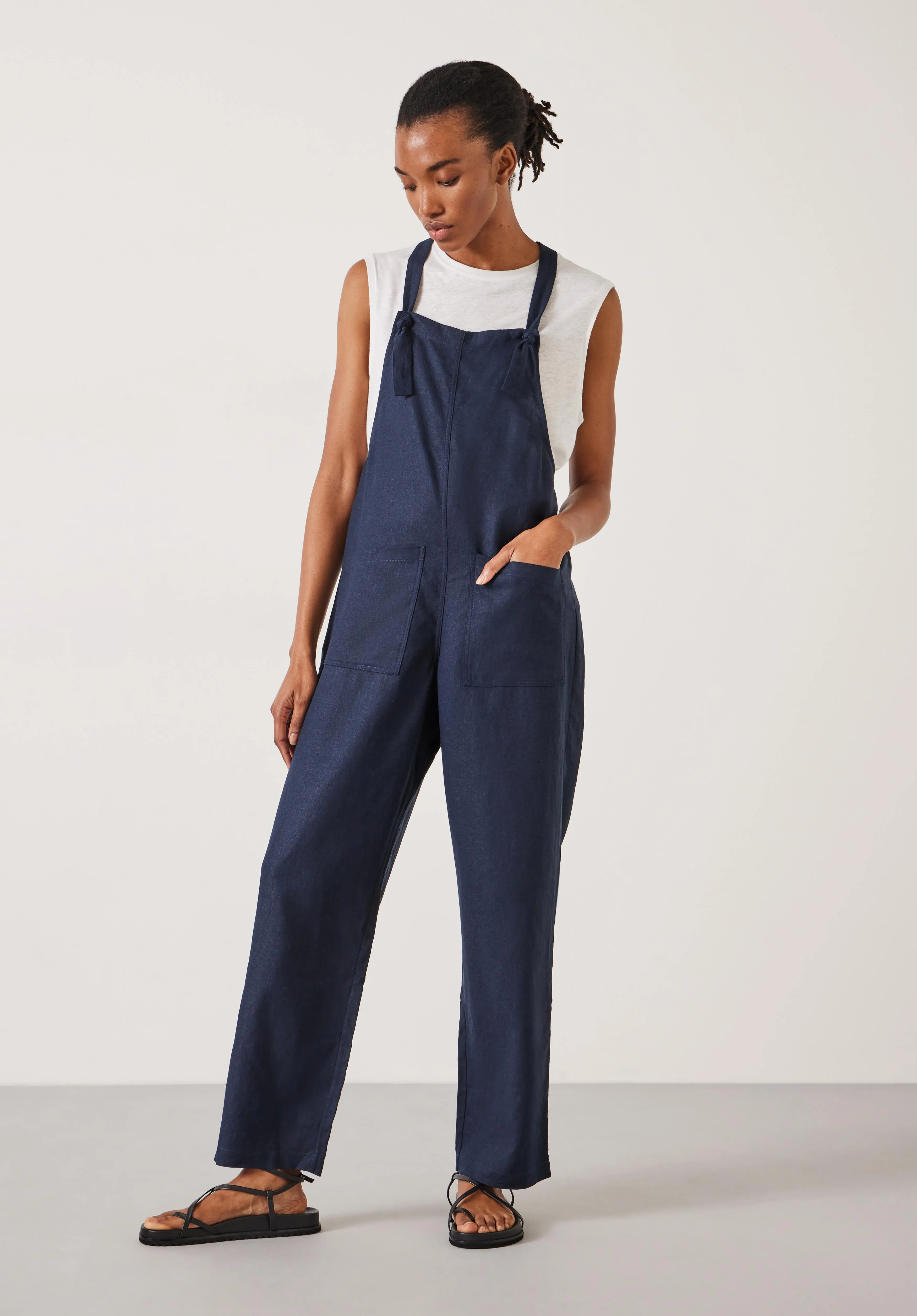 Eliza Linen Blend Dungarees