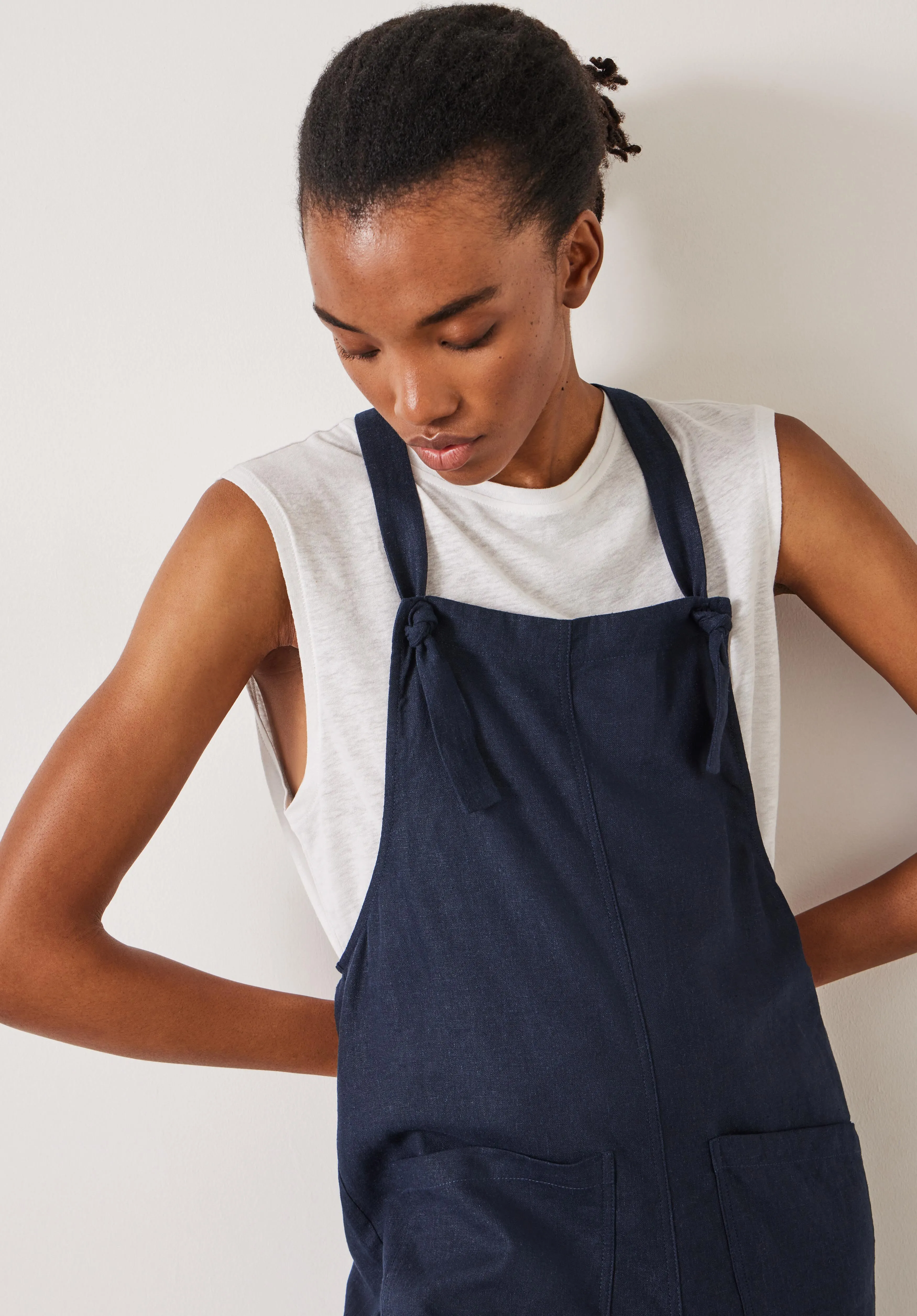 Eliza Linen Blend Dungarees