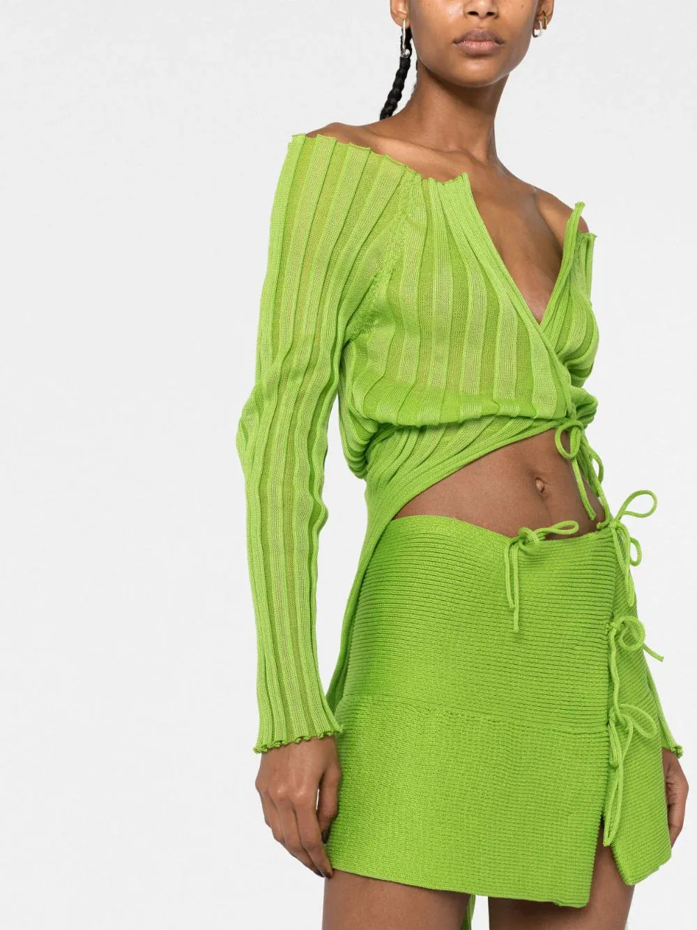 Emma Flared Mini Skirt - Apple Green