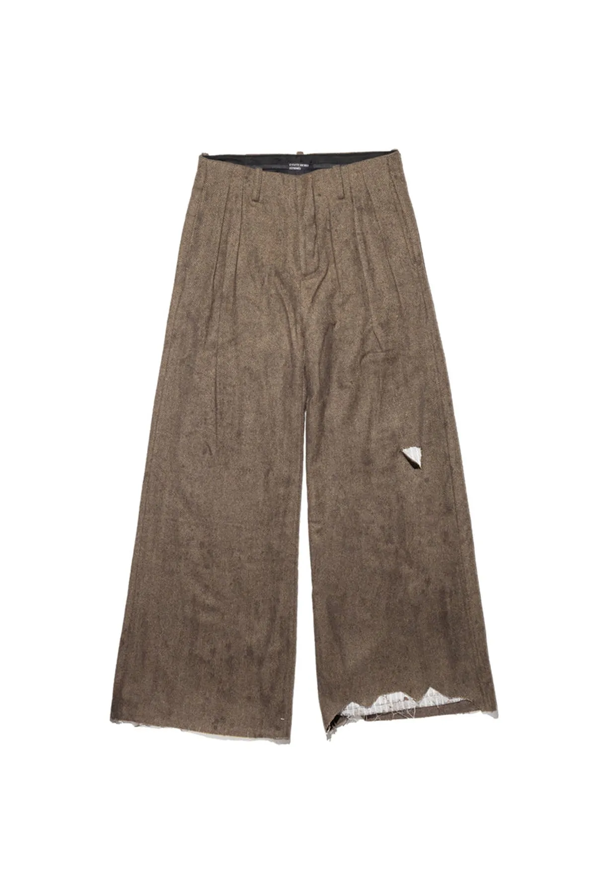 ENFANTS RICHES DPRIMS | OIL STAINED WIDE LEG FLARE TROUSERS