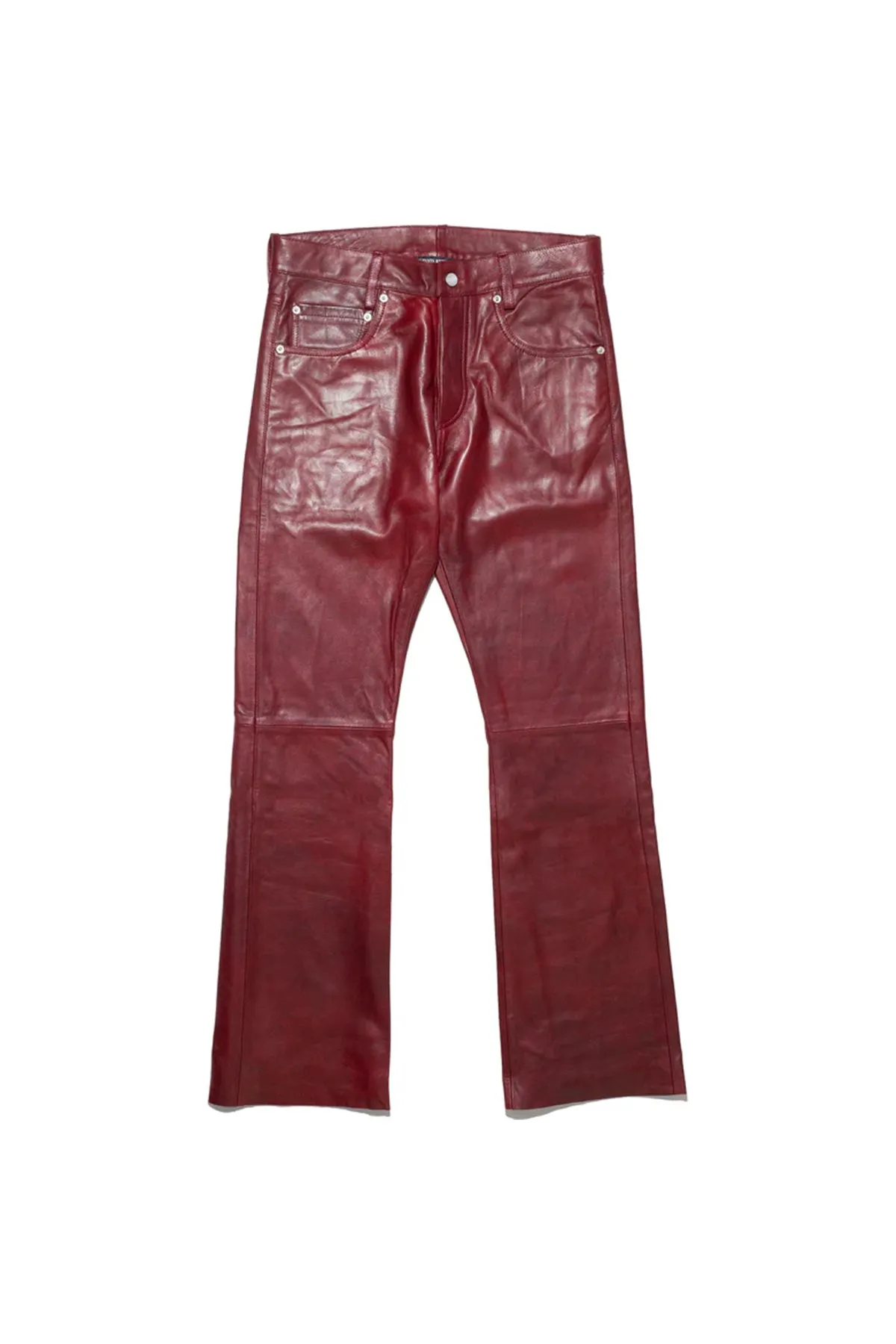 ENFANTS RICHES DPRIMS | RAW HEM LEATHER FLARE JEANS