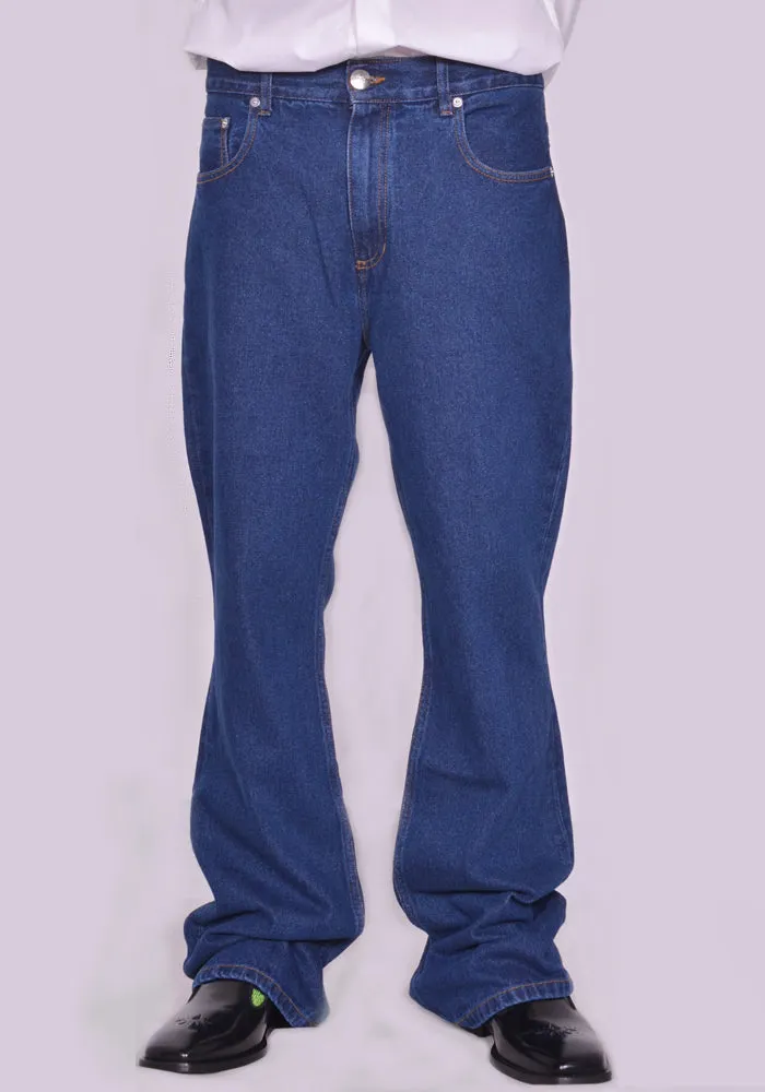 ERNEST W. BAKER JE01 FLARE DENIM JEANS BLUE