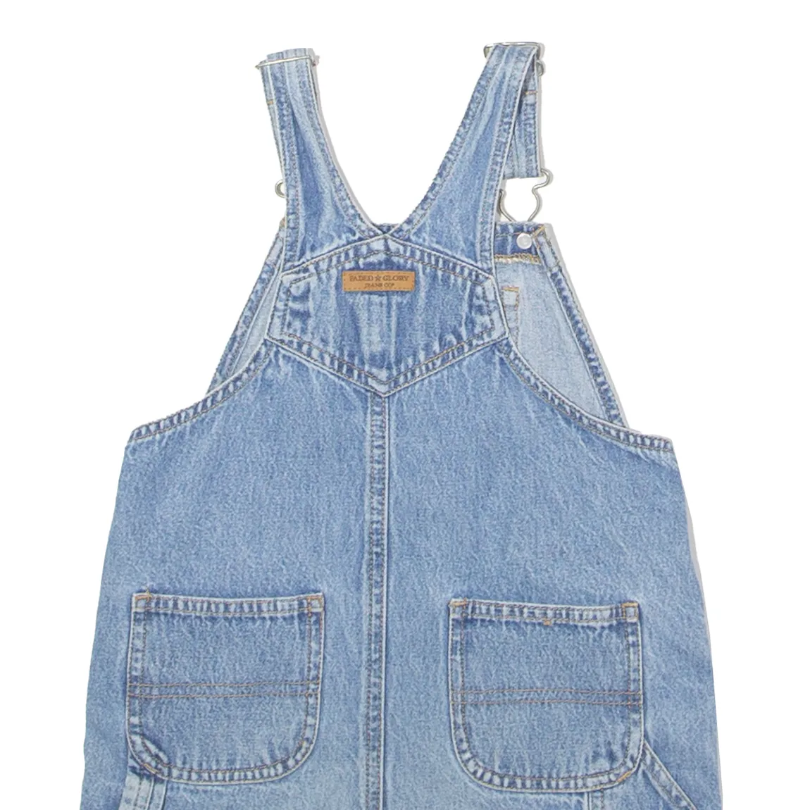 FADED GLORY Girls Dungarees Blue Regular Denim 90s 3-4Y W20 L3