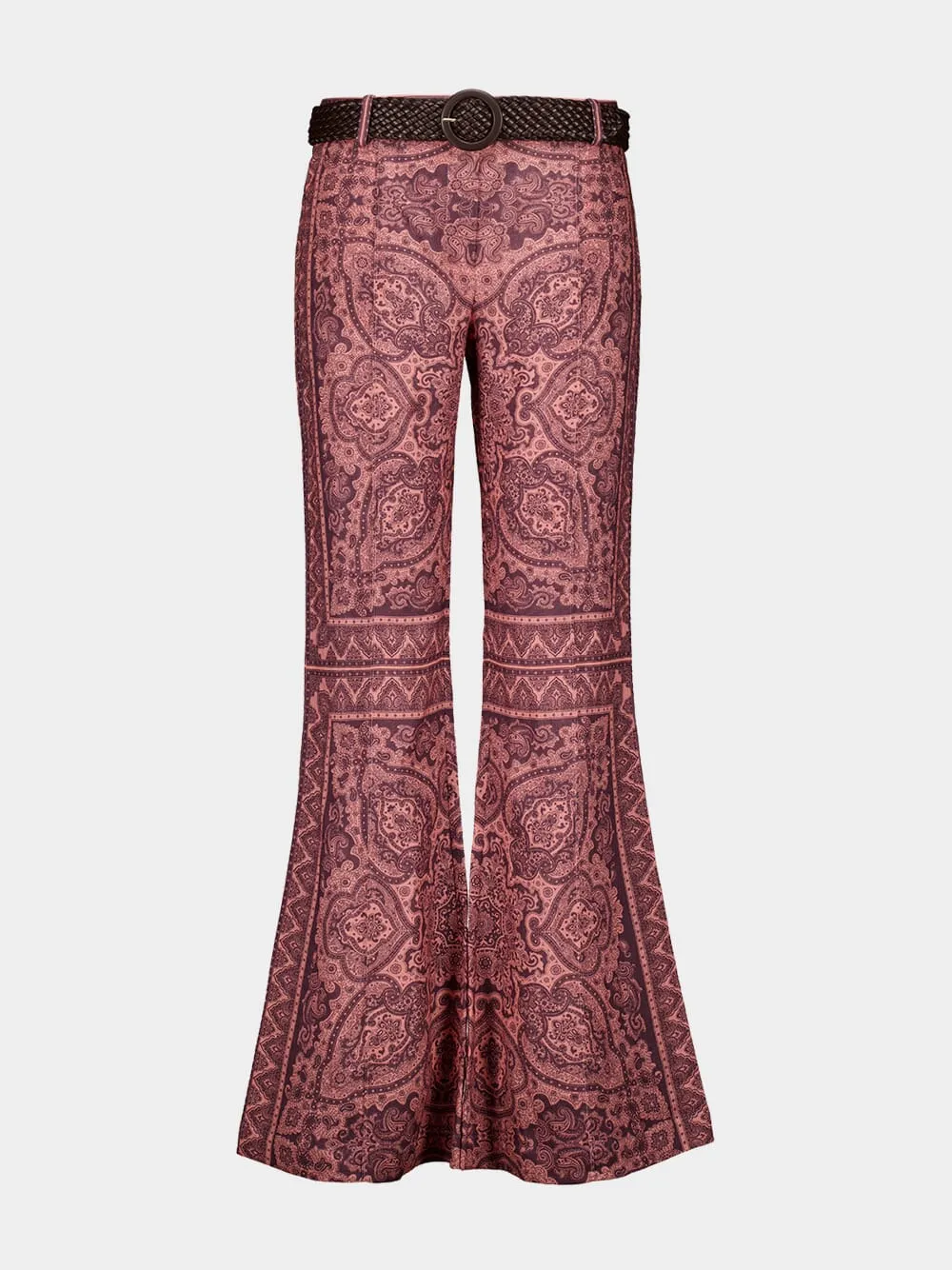 Flared Paisley Ottie Linen Pants