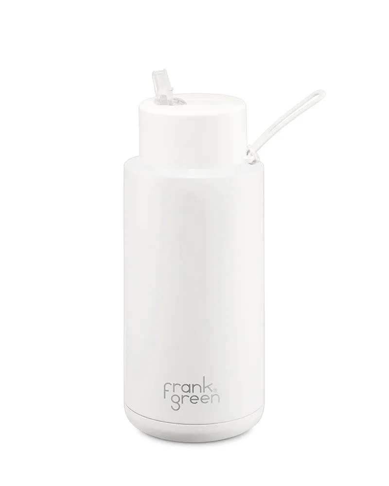 Frank Green 34oz Reusable Ceramic Bottle Cloud White