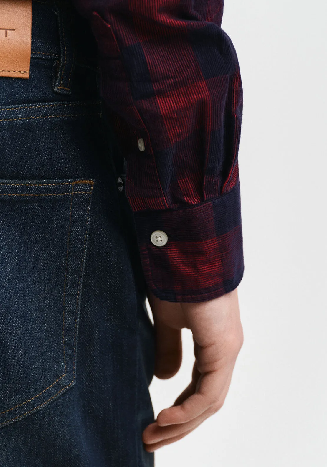 Gant Corduroy Check Shirt, Ruby Red