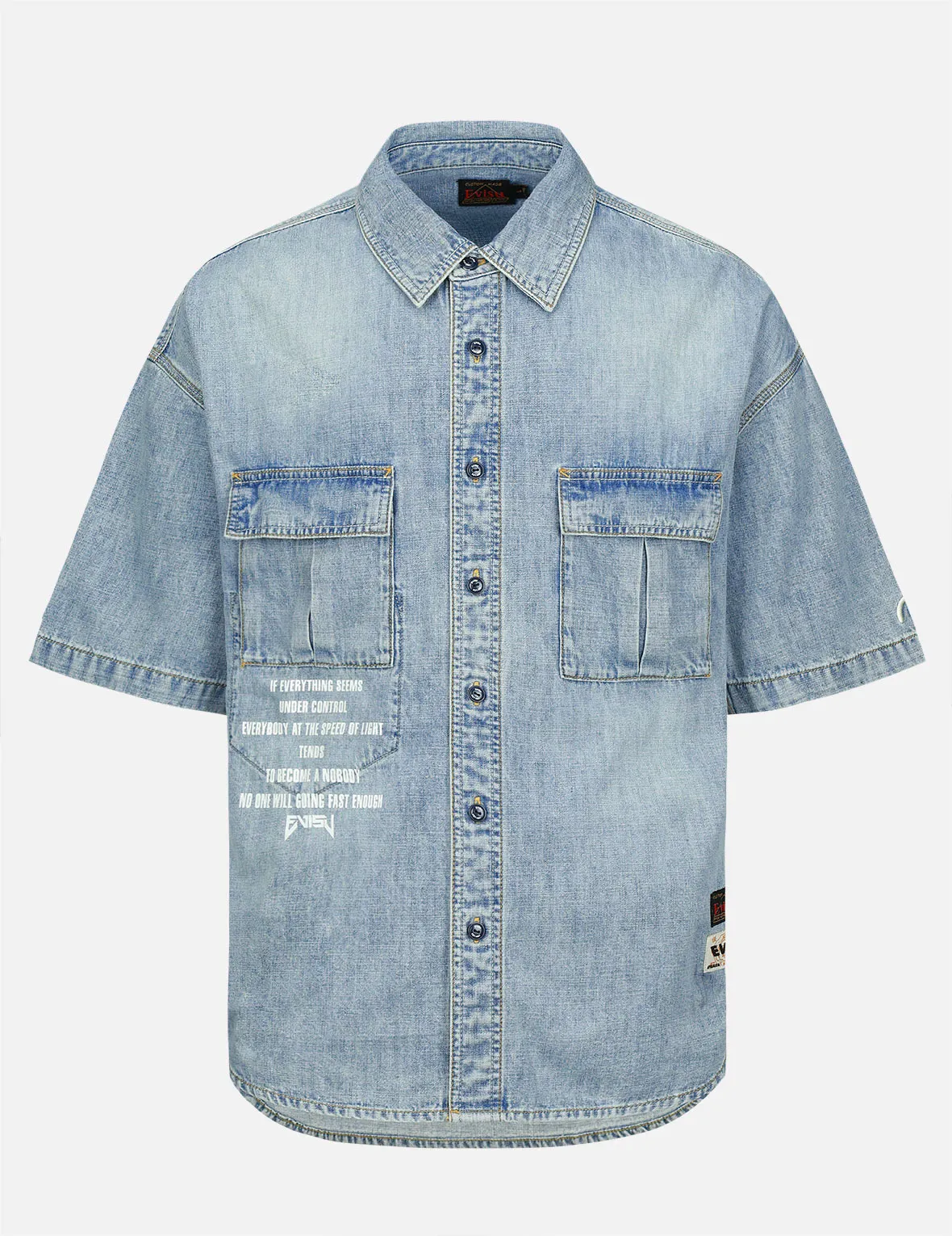 Godhead Print Denim Shirt