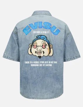 Godhead Print Denim Shirt