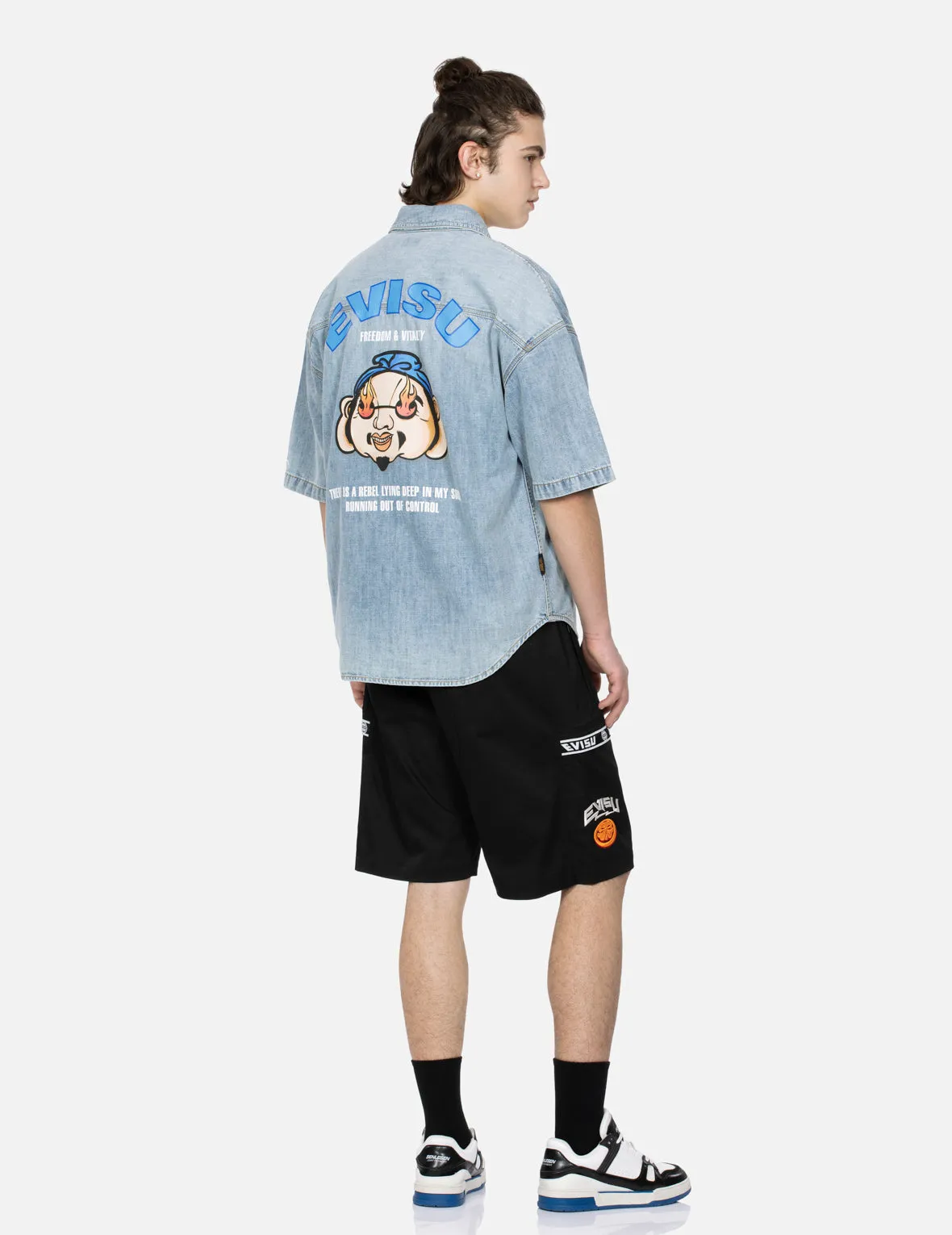 Godhead Print Denim Shirt