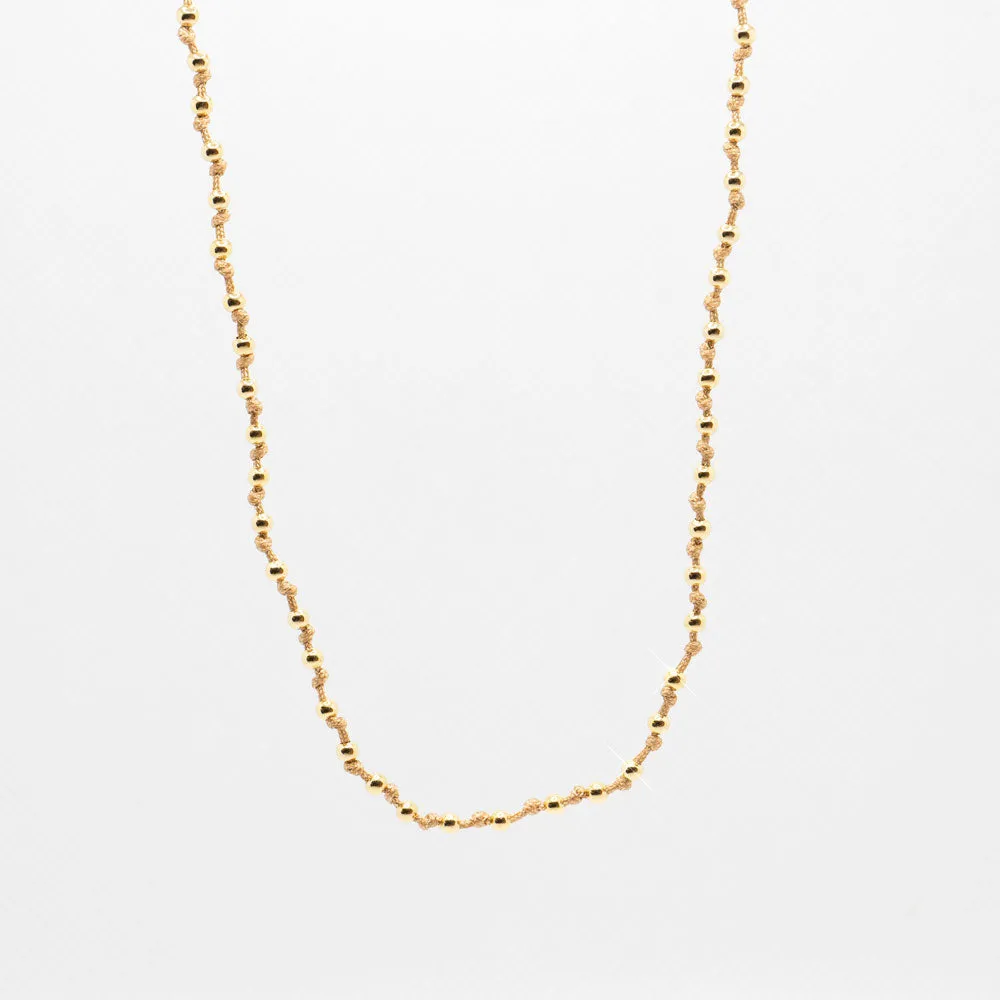 Gold Beads Knotted Choker