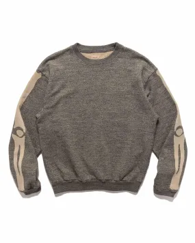 Grandrelle Fleece Knit BIG Crew SWT (BONE) Charcoal