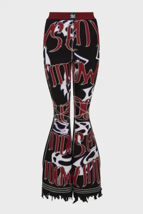 GRAPHIC RIB FLARE PANTS