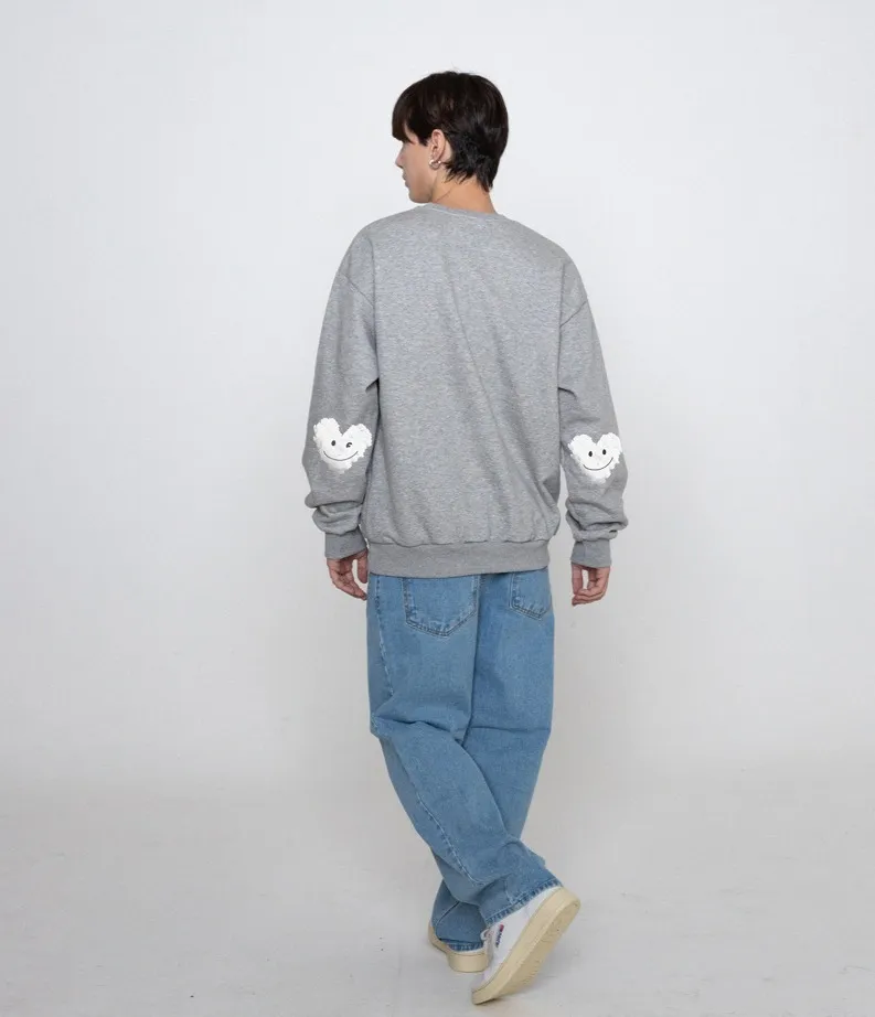 GRAVER  |[GRAVER]★ELBOW CLOUD HEART SMILE SWEATSHIRT