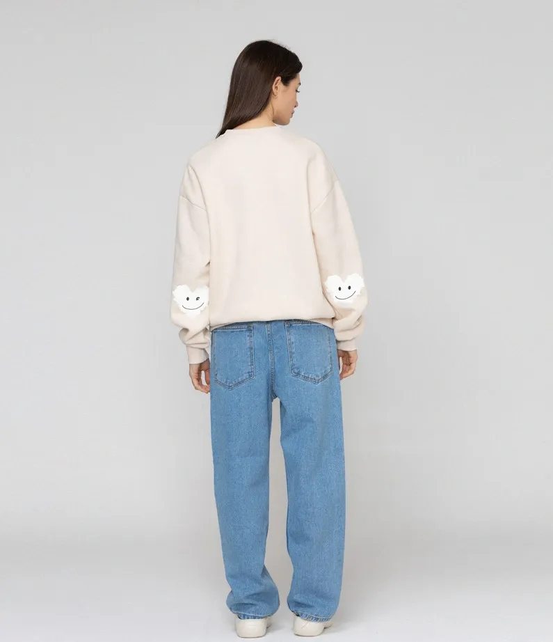 GRAVER  |[GRAVER]★ELBOW CLOUD HEART SMILE SWEATSHIRT