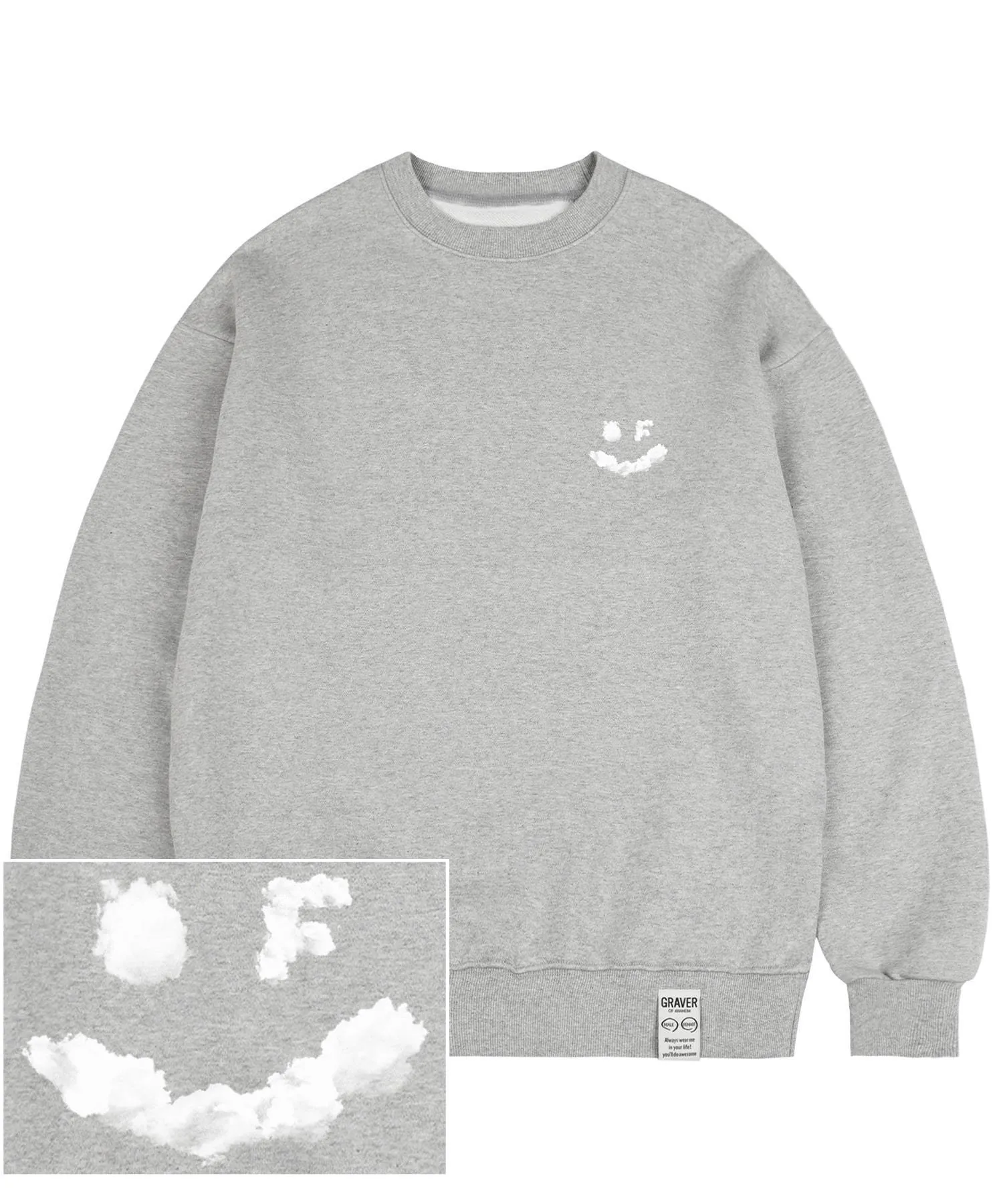 GRAVER  |[GRAVER]★SMALL CLOUD DRAWING SMILE SWEATSHIR