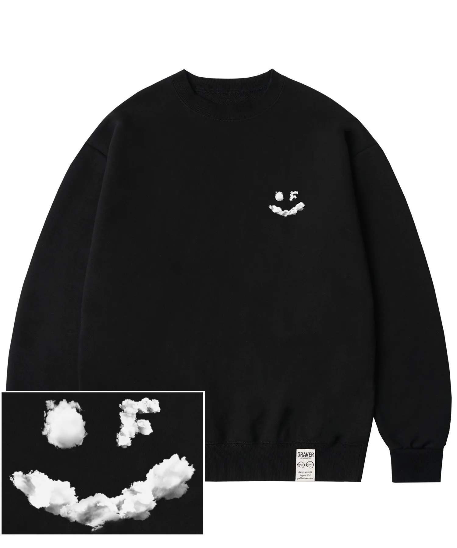 GRAVER  |[GRAVER]★SMALL CLOUD DRAWING SMILE SWEATSHIR