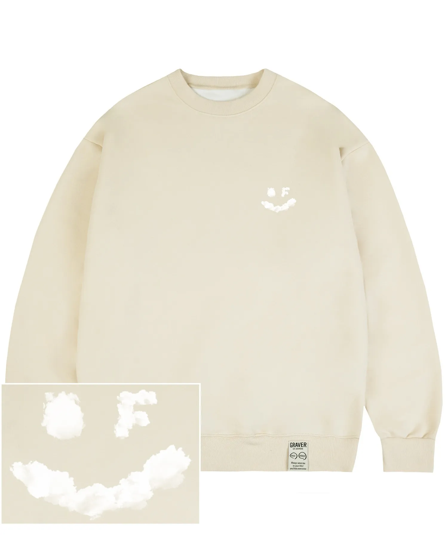 GRAVER  |[GRAVER]★SMALL CLOUD DRAWING SMILE SWEATSHIR