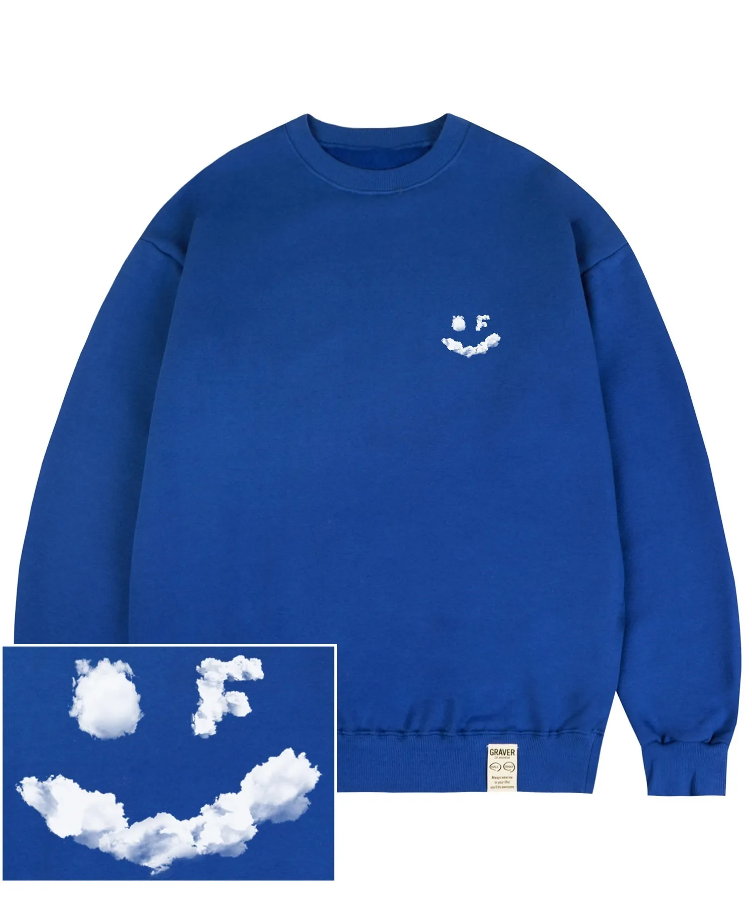 GRAVER  |[GRAVER]★SMALL CLOUD DRAWING SMILE SWEATSHIR