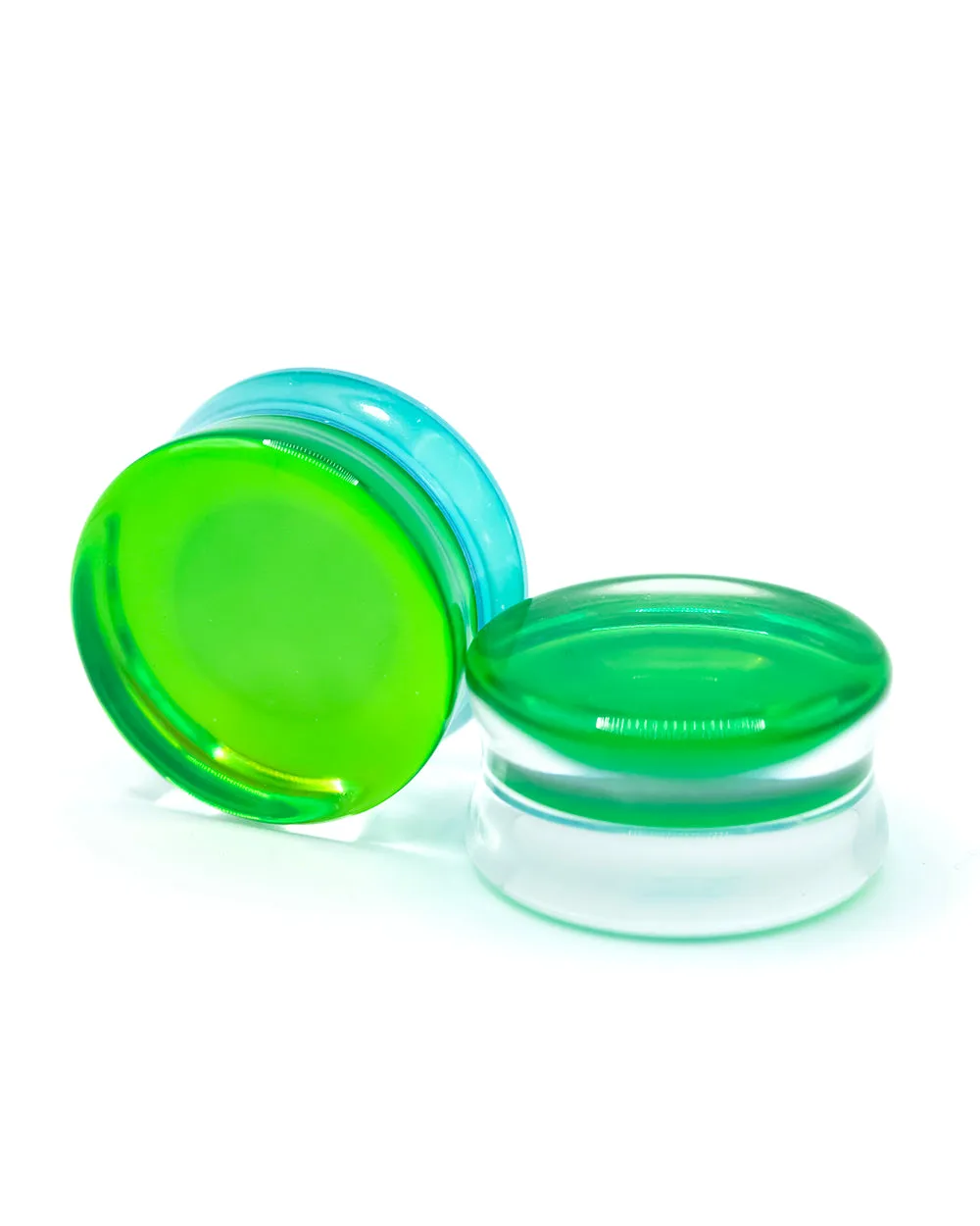 GREEN AURORA BOREALIS FLARED GLASS PLUG