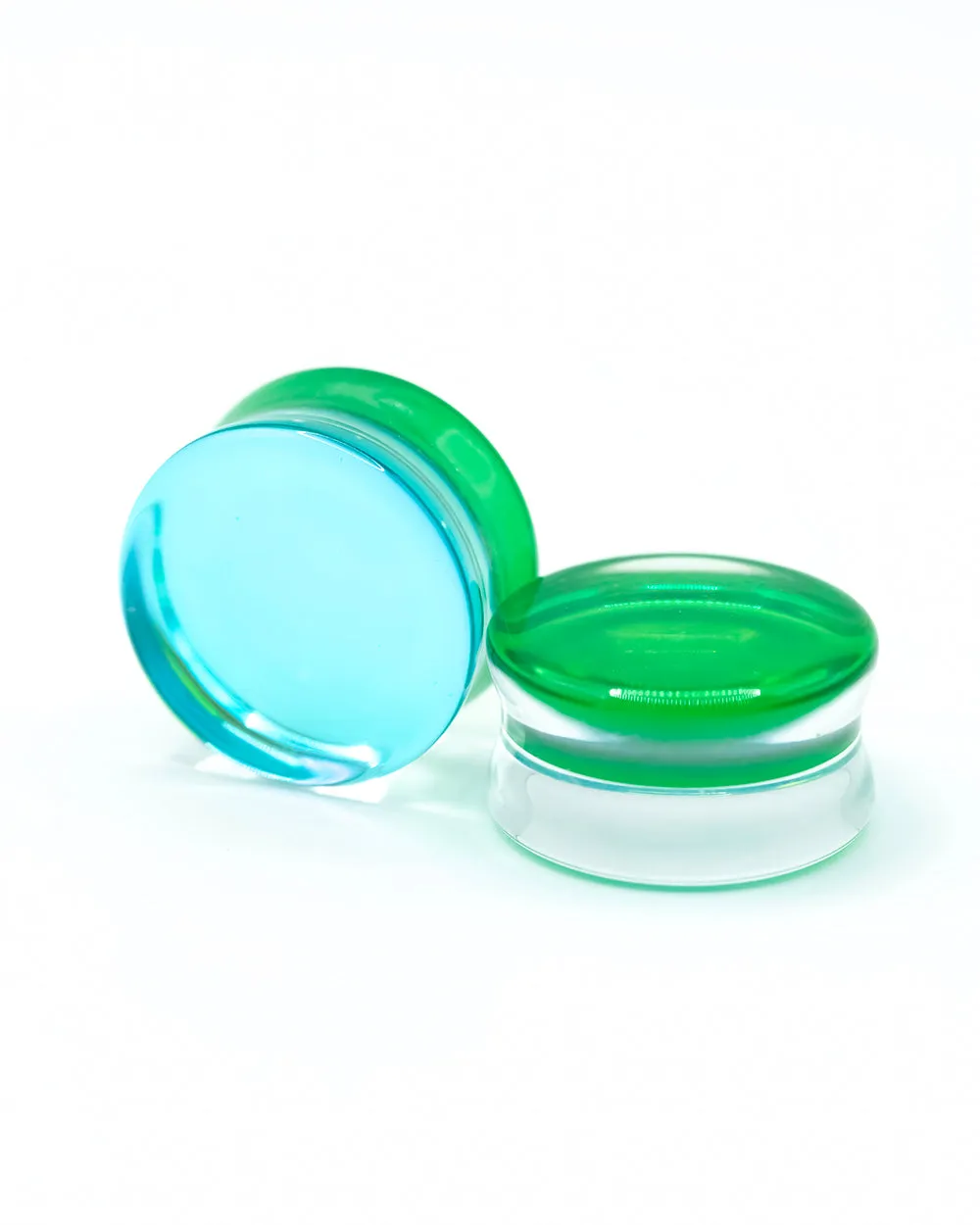 GREEN AURORA BOREALIS FLARED GLASS PLUG