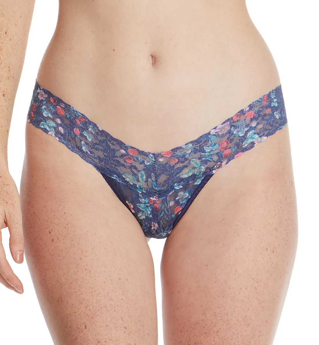 Hanky Panky Signature Lace Printed Low Rise Thong (PR4911P) - Juniper Berries