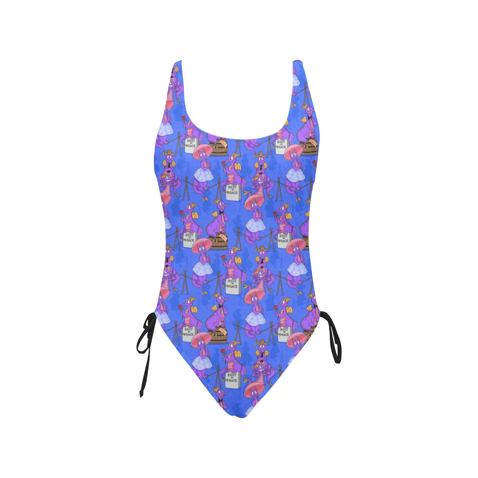 Haunted Mansion Figment Drawstring Side Women's One-Piece Swimsuit