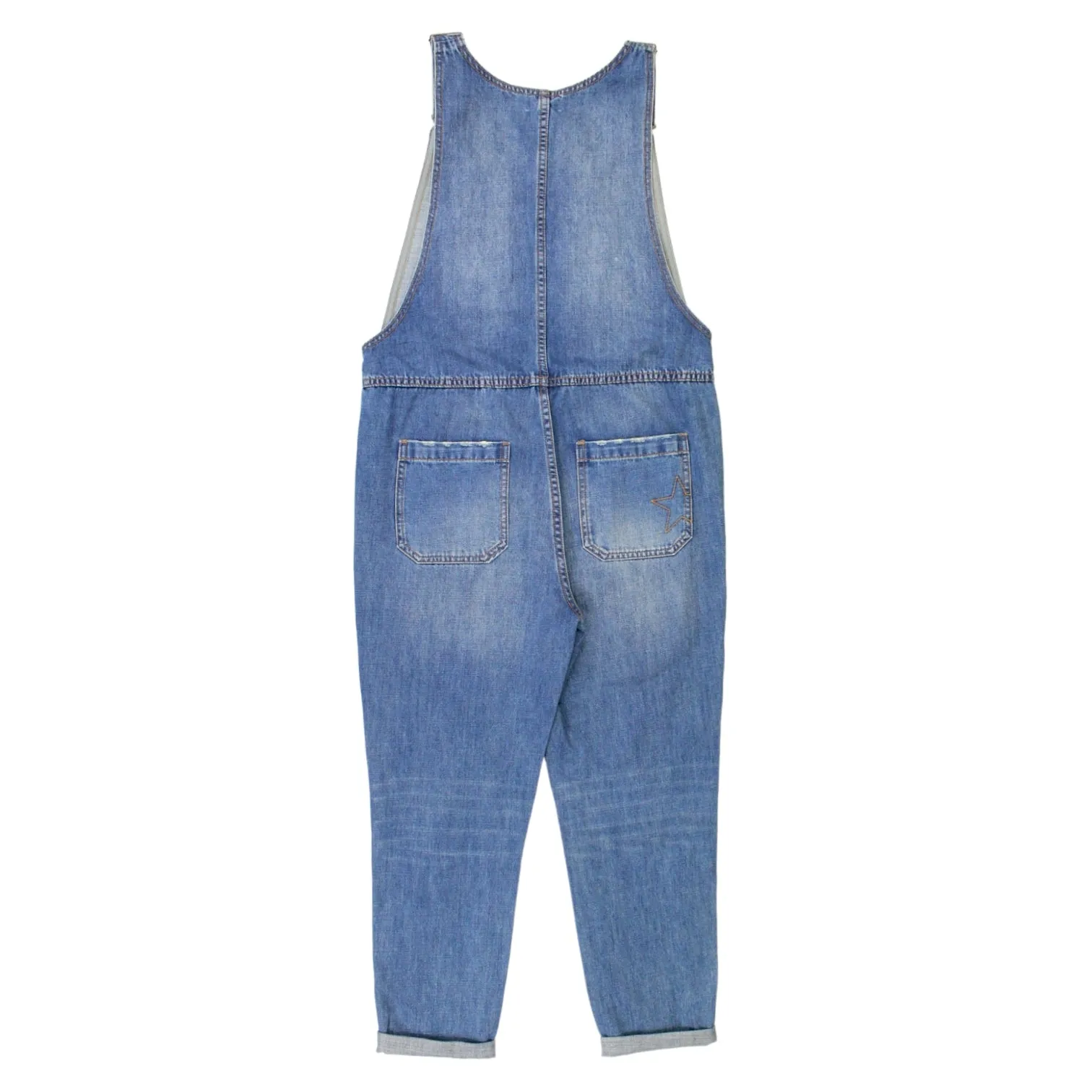 Hush Blue Faded Denim Dungarees