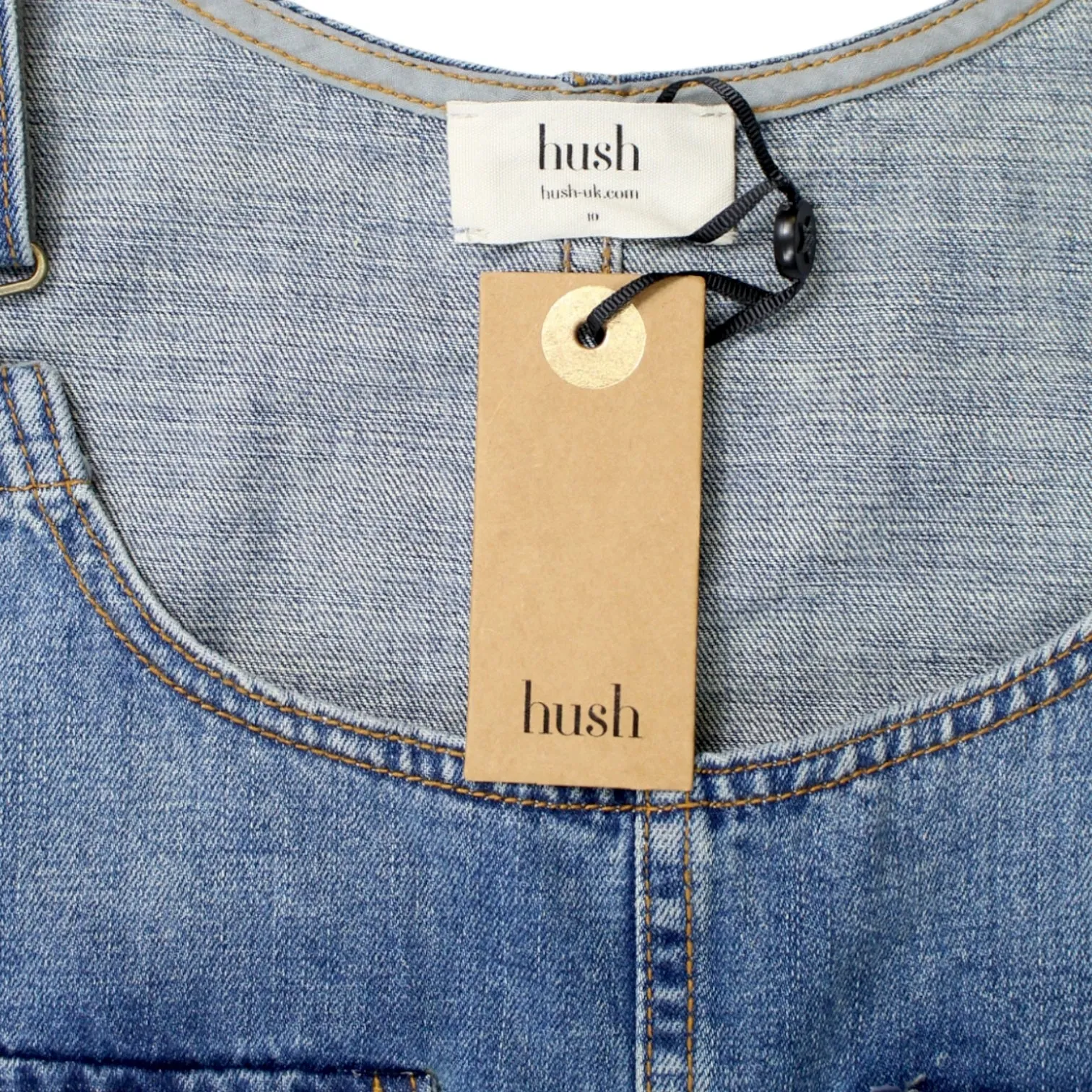 Hush Blue Faded Denim Dungarees