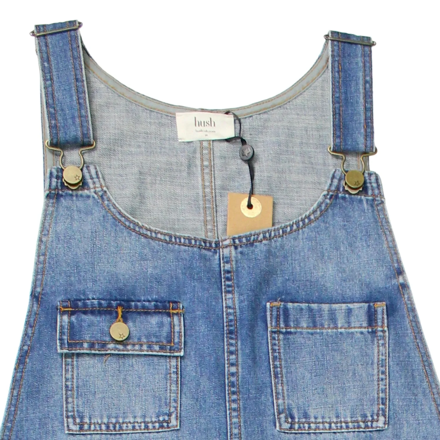 Hush Blue Faded Denim Dungarees