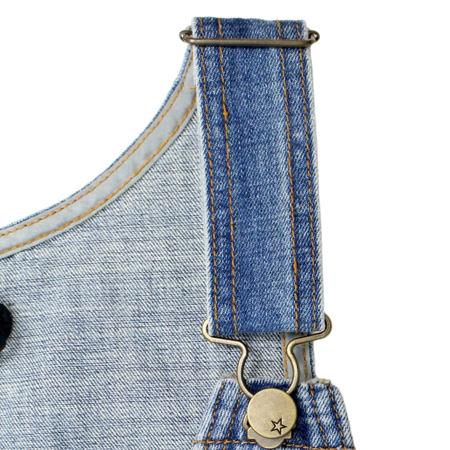 Hush Blue Faded Denim Dungarees