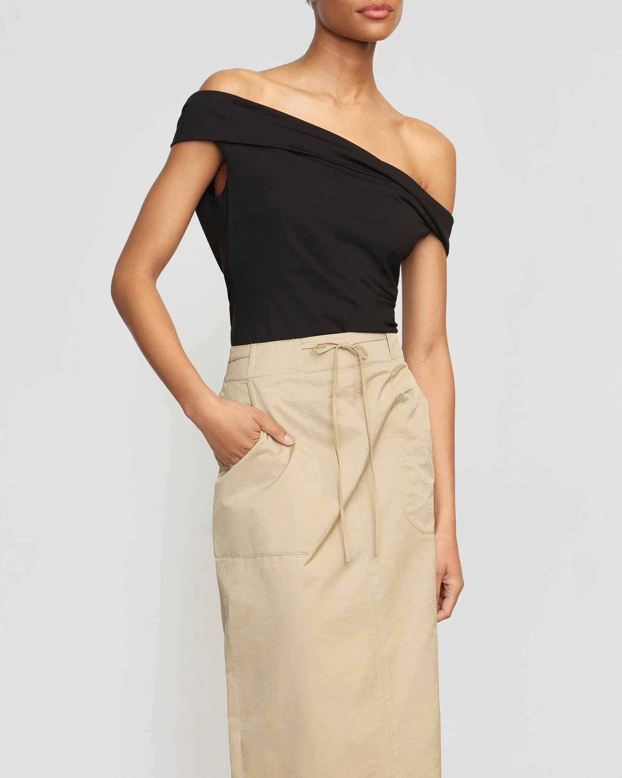 Ida Drawstring Cargo Skirt | Khaki