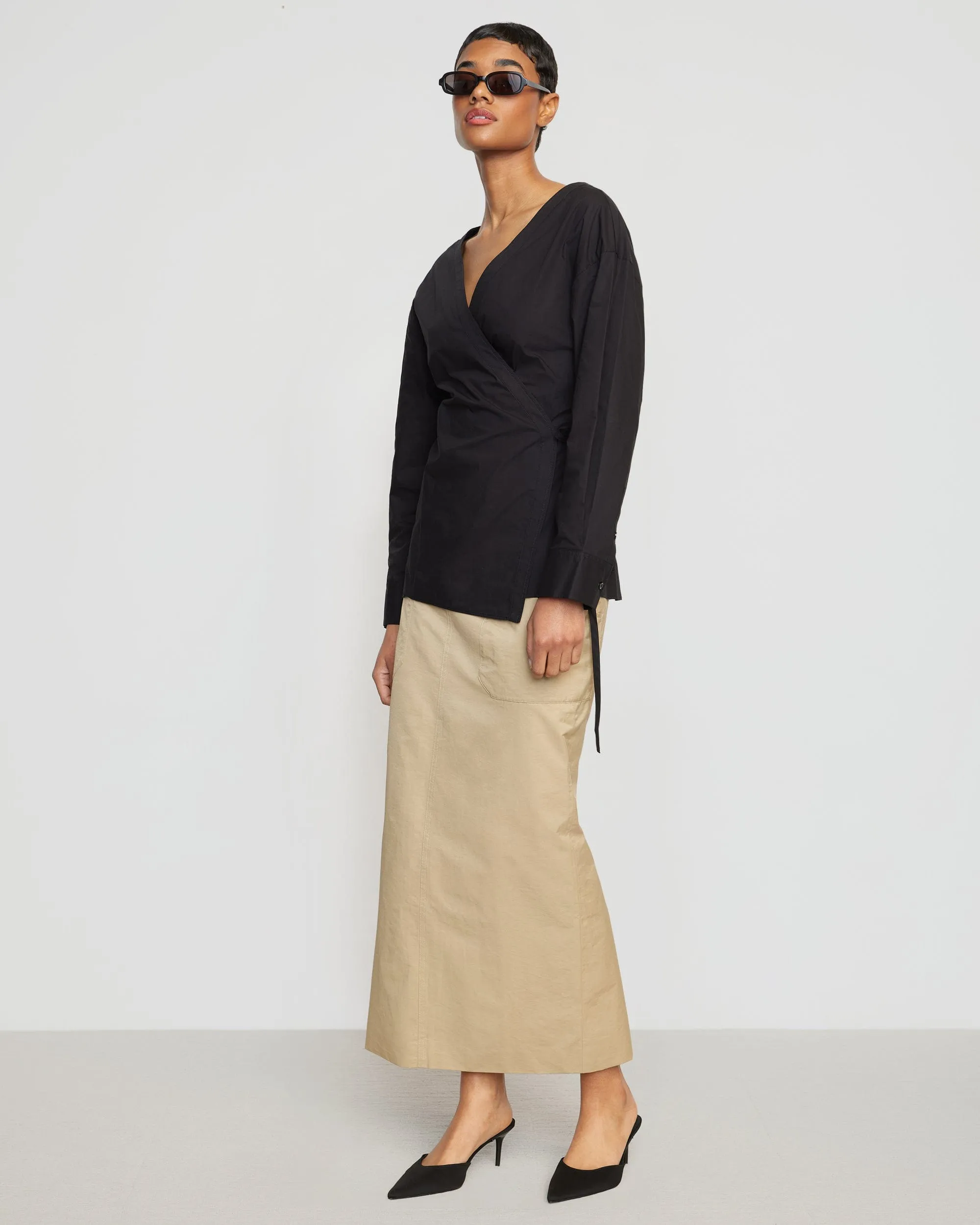 Ida Drawstring Cargo Skirt | Khaki