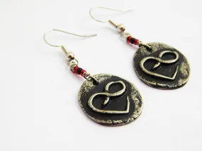 Infinity Love Earrings Pewter Beaded Women Jewelry Gift Ideas for Her