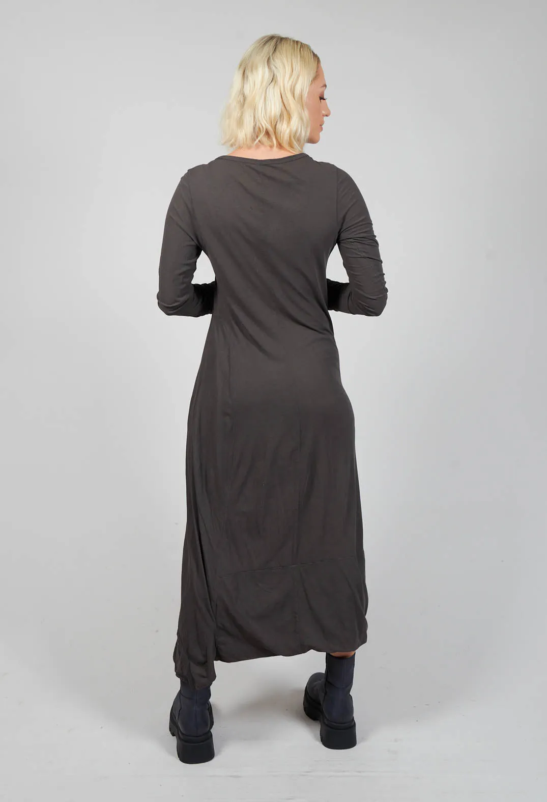 Jersey Dress with Extra Long Sleeves in Cedar