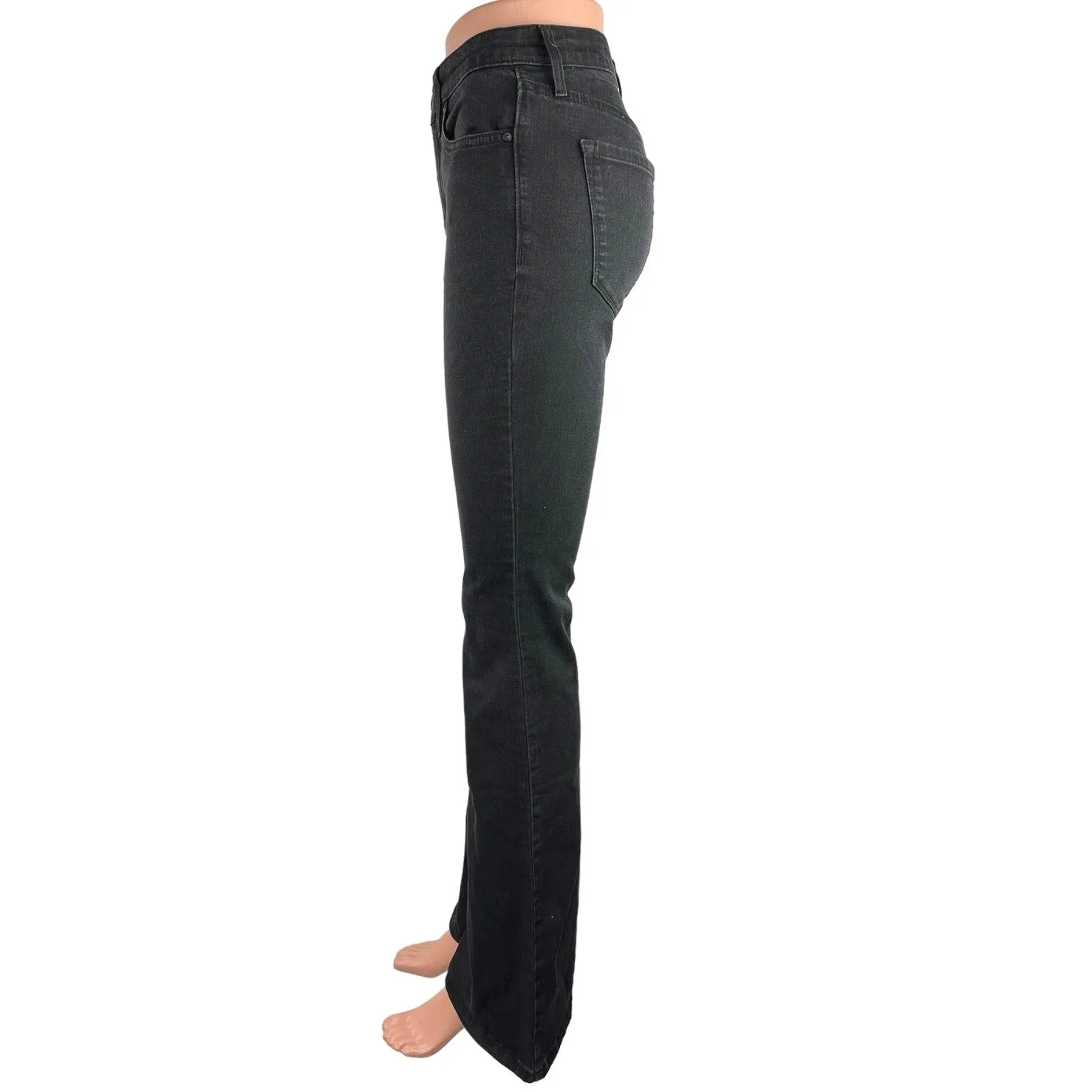 Jessica Simpson Black Cotton Stretch Denim Adored High Rise Flare Jeans Size 26