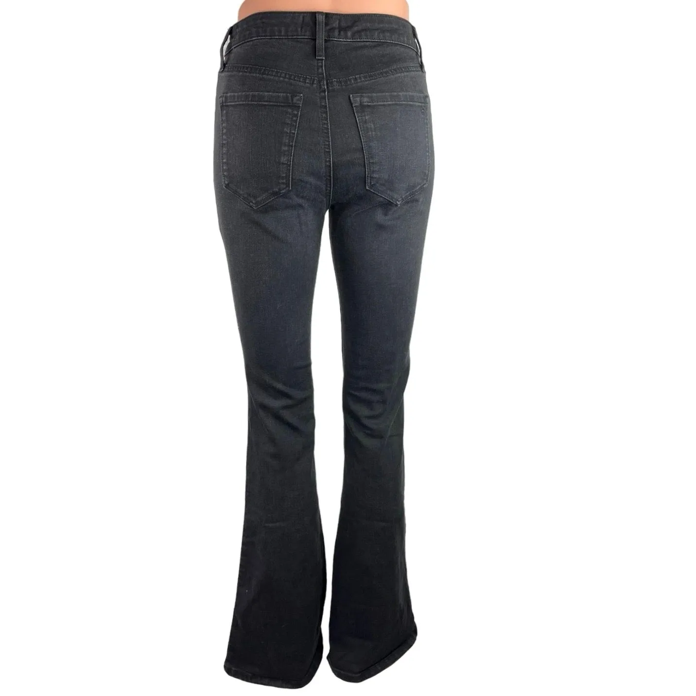 Jessica Simpson Black Cotton Stretch Denim Adored High Rise Flare Jeans Size 26