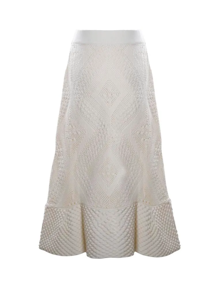 Jil Sander Open Knitted Flared Midi Skirt