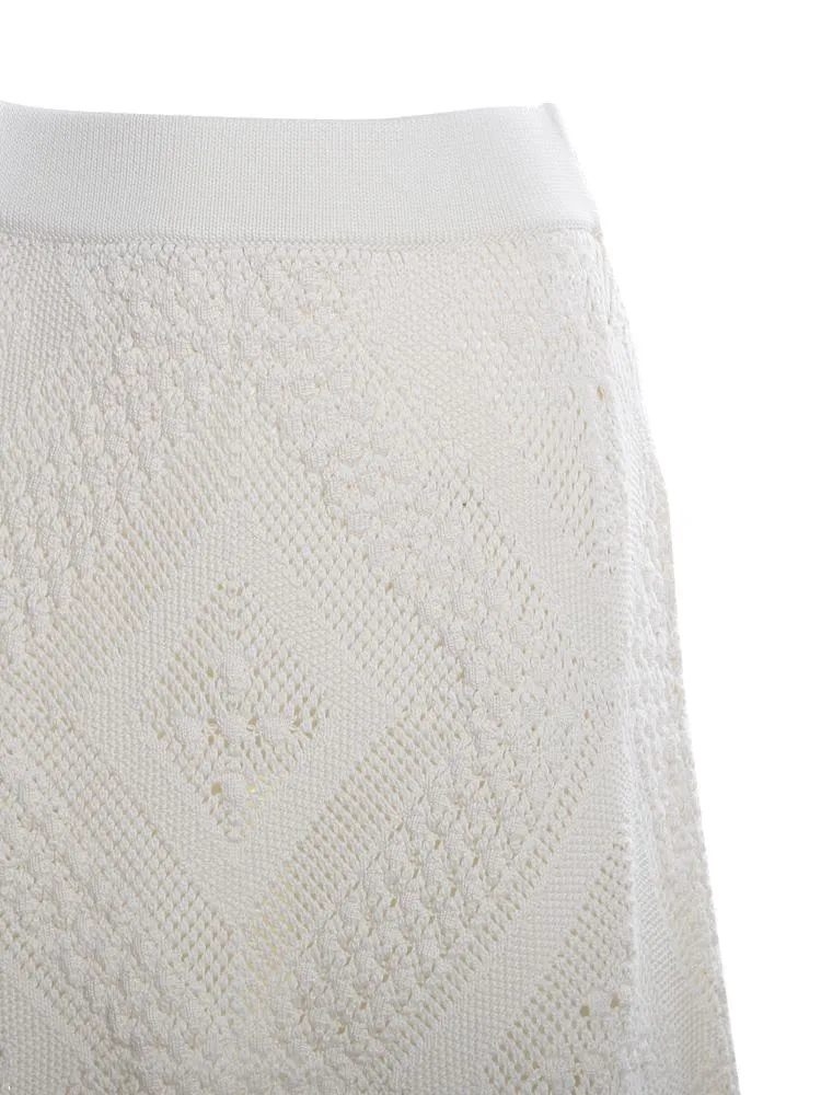 Jil Sander Open Knitted Flared Midi Skirt