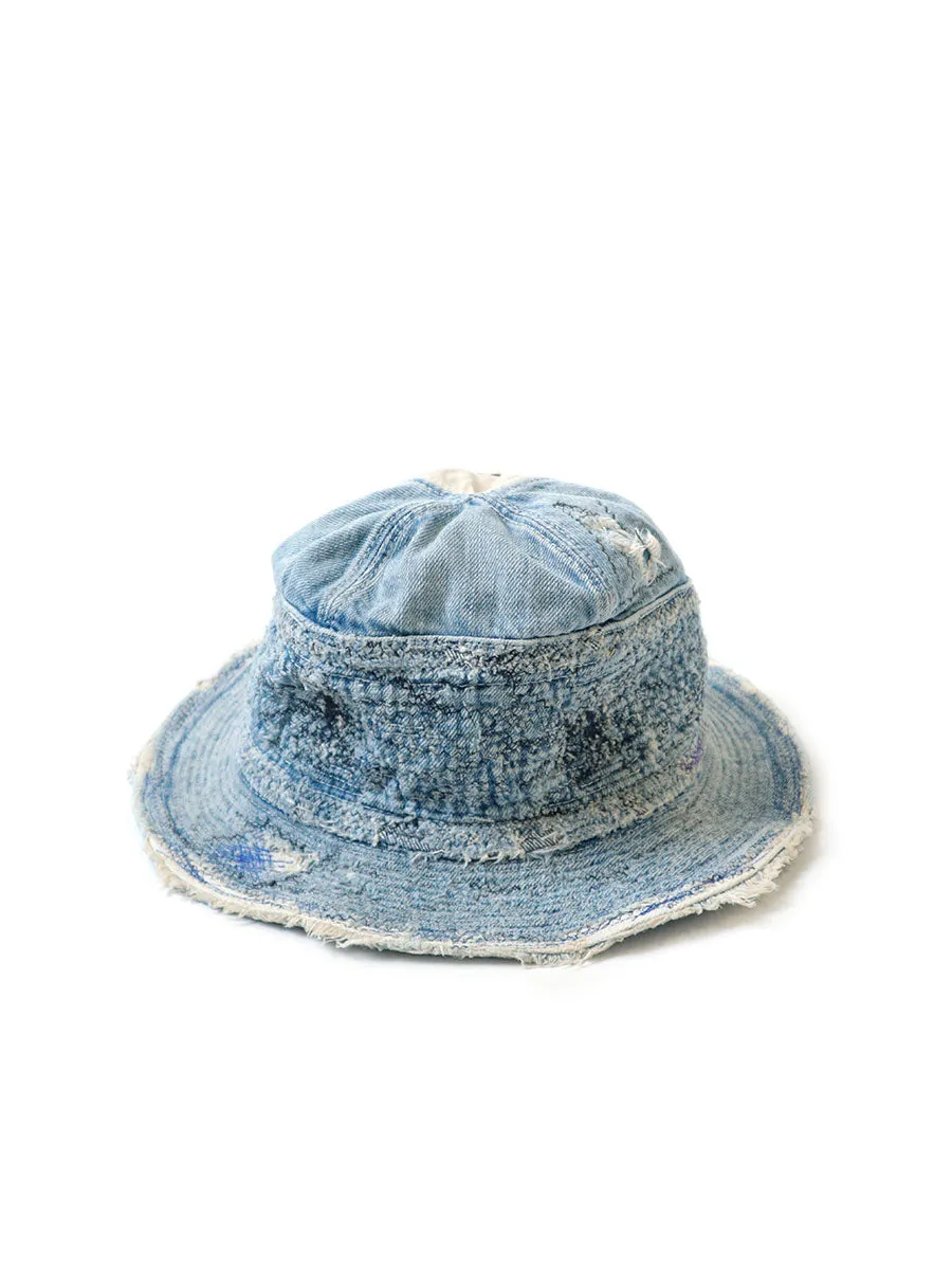 Kapital 11.5oz denim The Old Man and the Sea HAT (distressed remake) Cap