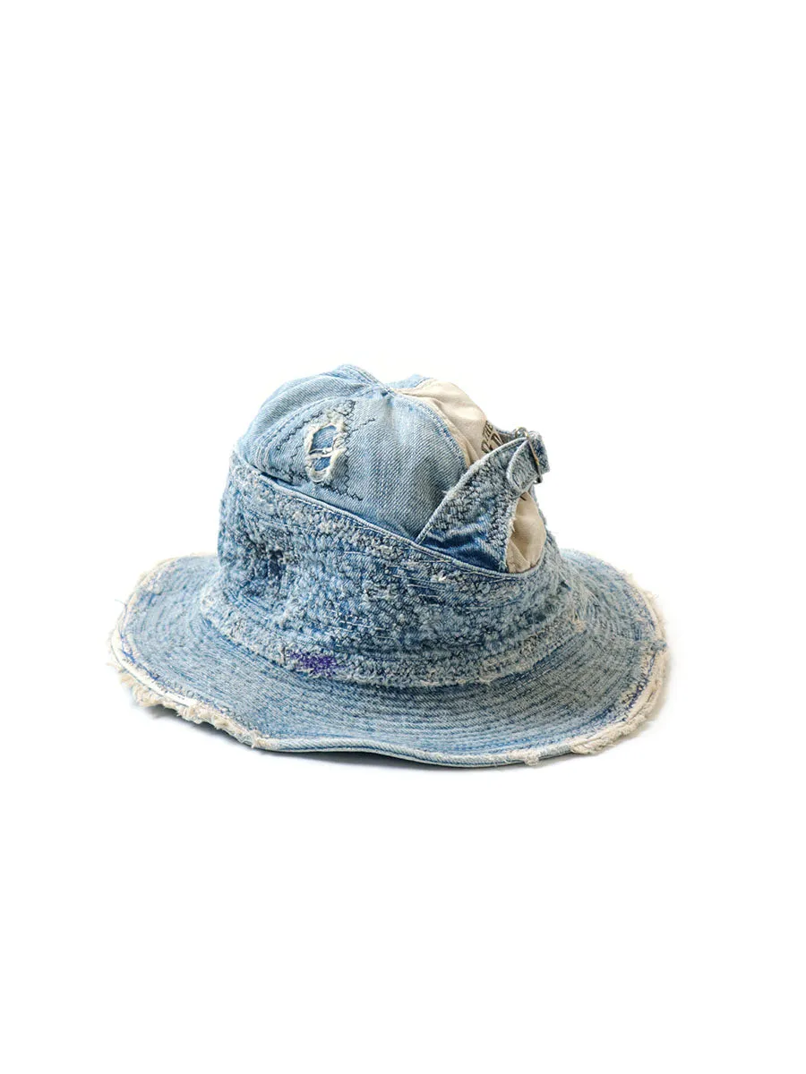 Kapital 11.5oz denim The Old Man and the Sea HAT (distressed remake) Cap