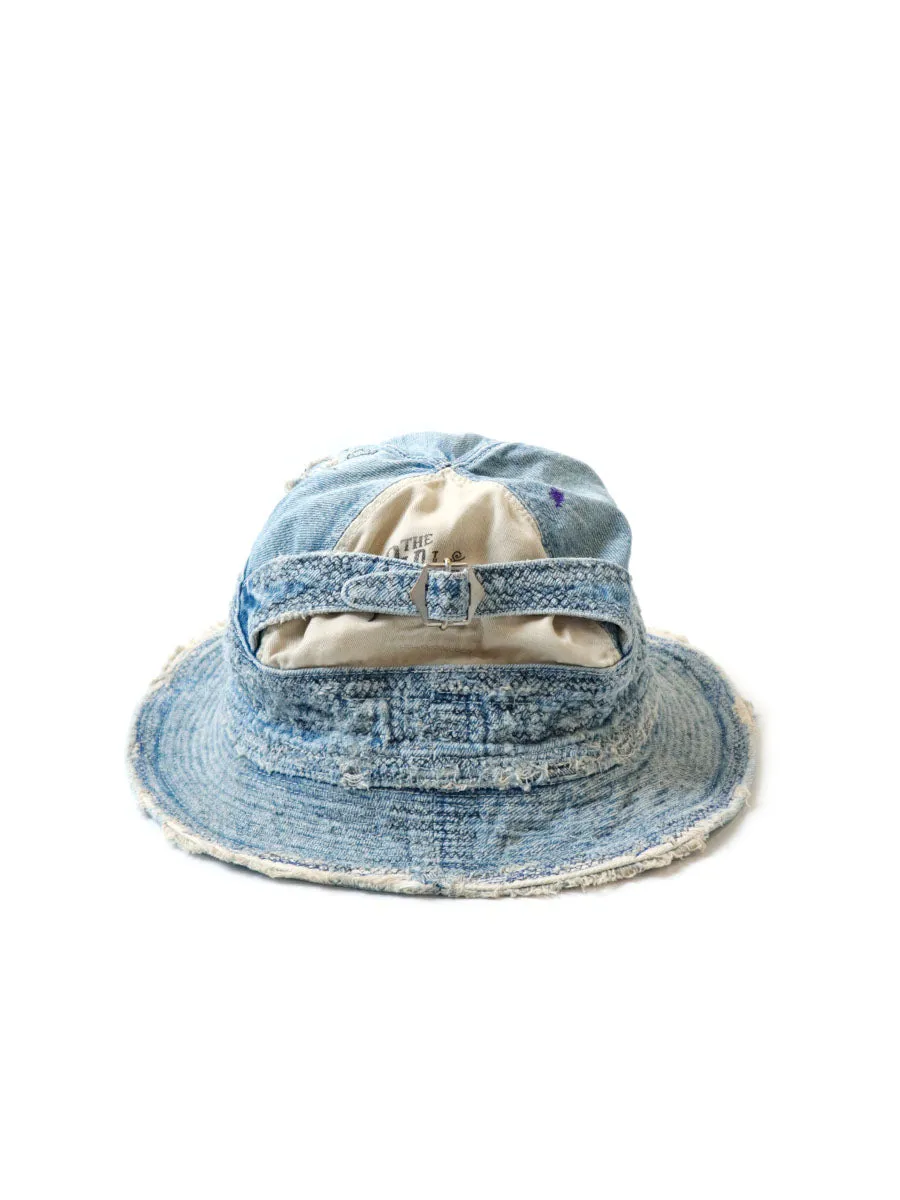 Kapital 11.5oz denim The Old Man and the Sea HAT (distressed remake) Cap