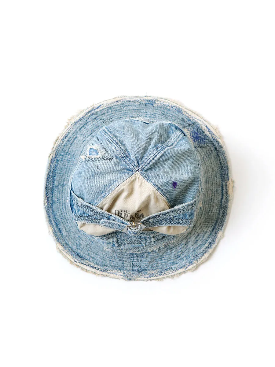 Kapital 11.5oz denim The Old Man and the Sea HAT (distressed remake) Cap