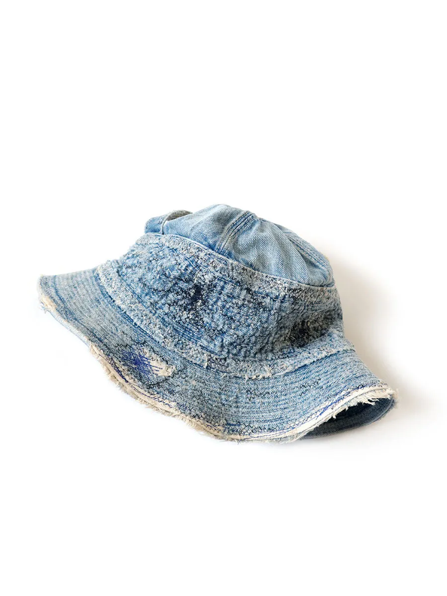 Kapital 11.5oz denim The Old Man and the Sea HAT (distressed remake) Cap