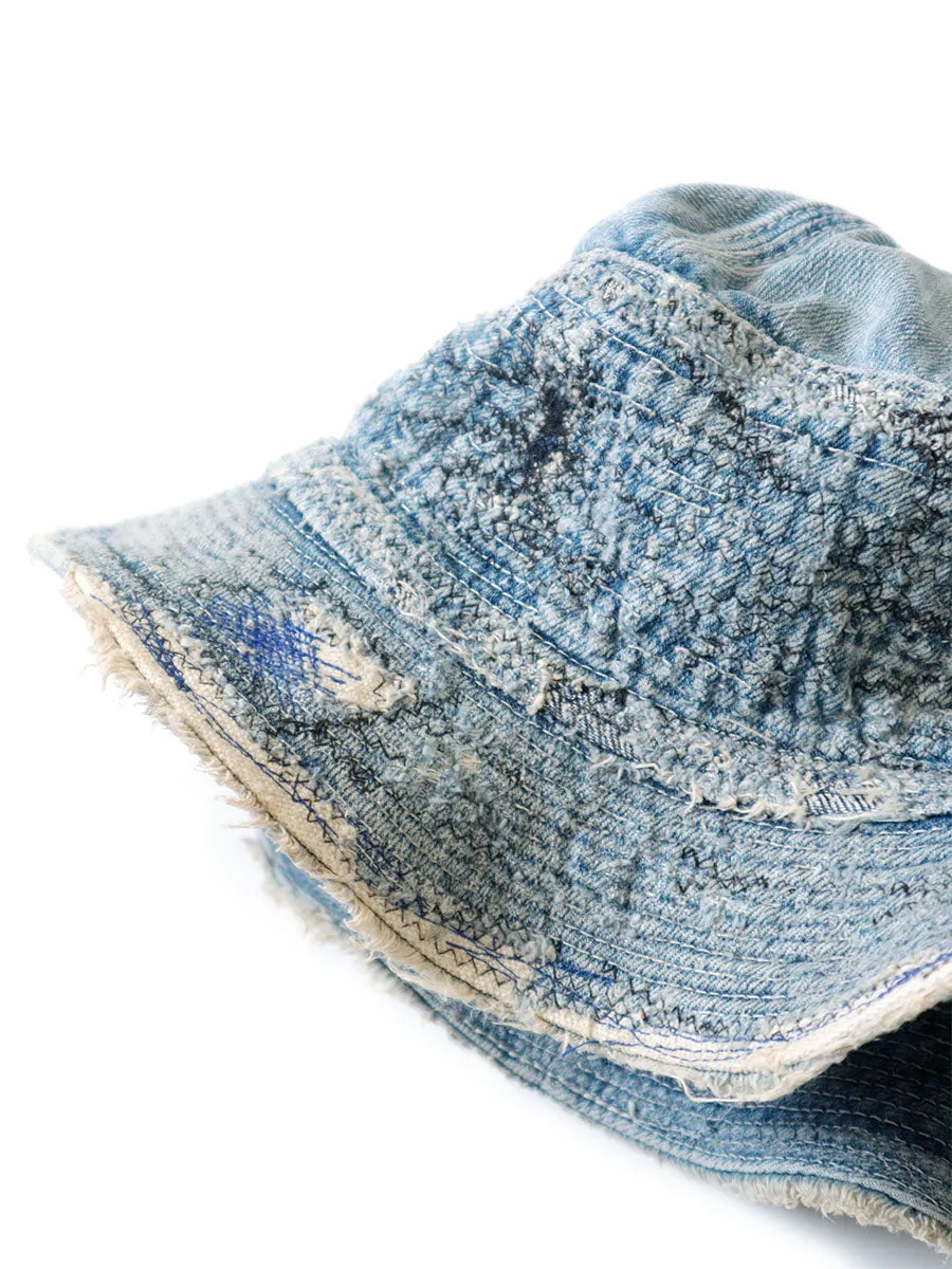 Kapital 11.5oz denim The Old Man and the Sea HAT (distressed remake) Cap