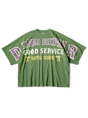 Kapital Denim Repair Huge Tee Green