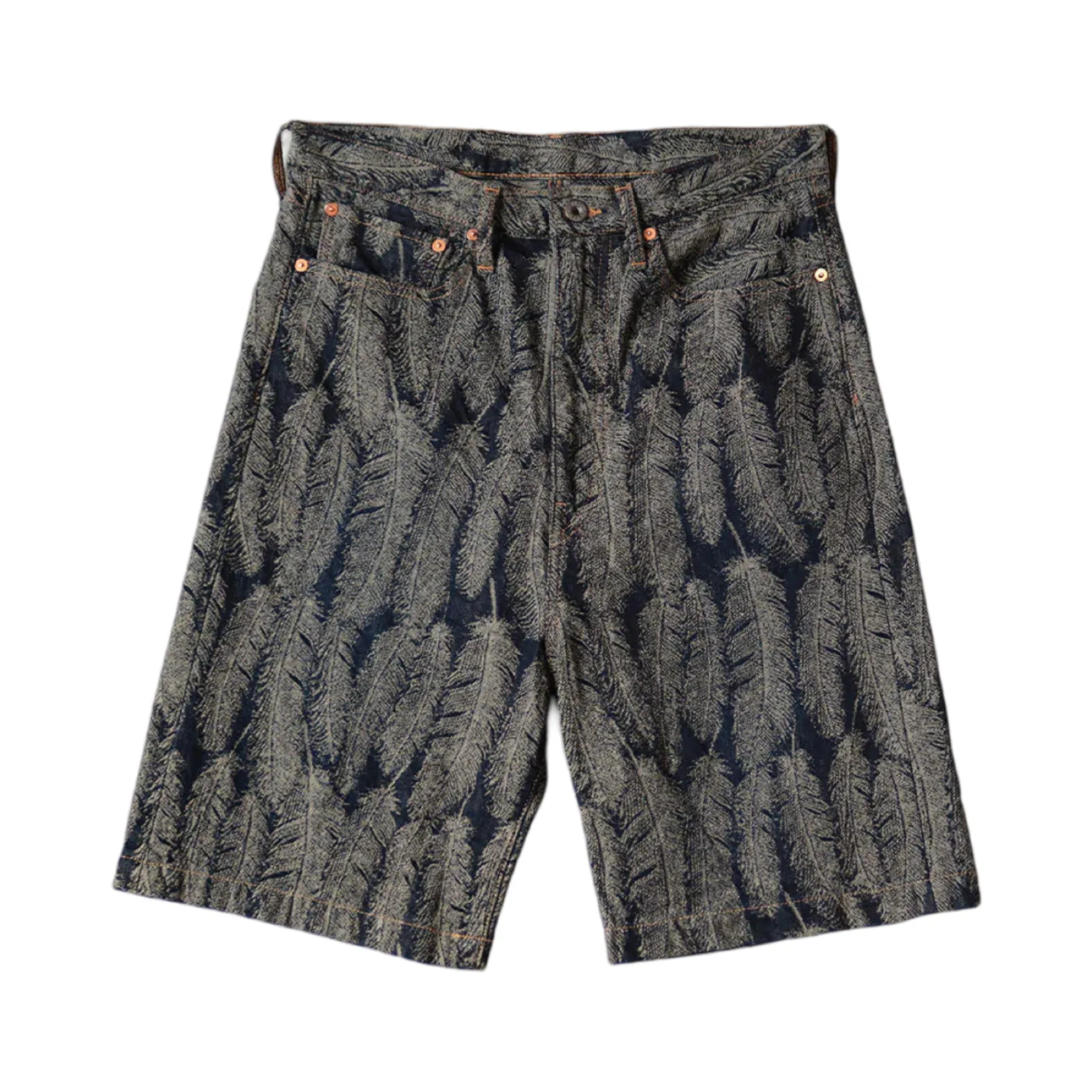 Kapital Feather Denim Shorts Black