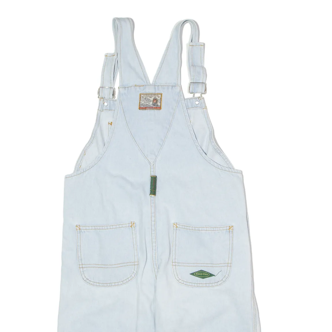 KEEP FUN Girls Dungarees Blue Regular Denim 90s 14Y W30 L11