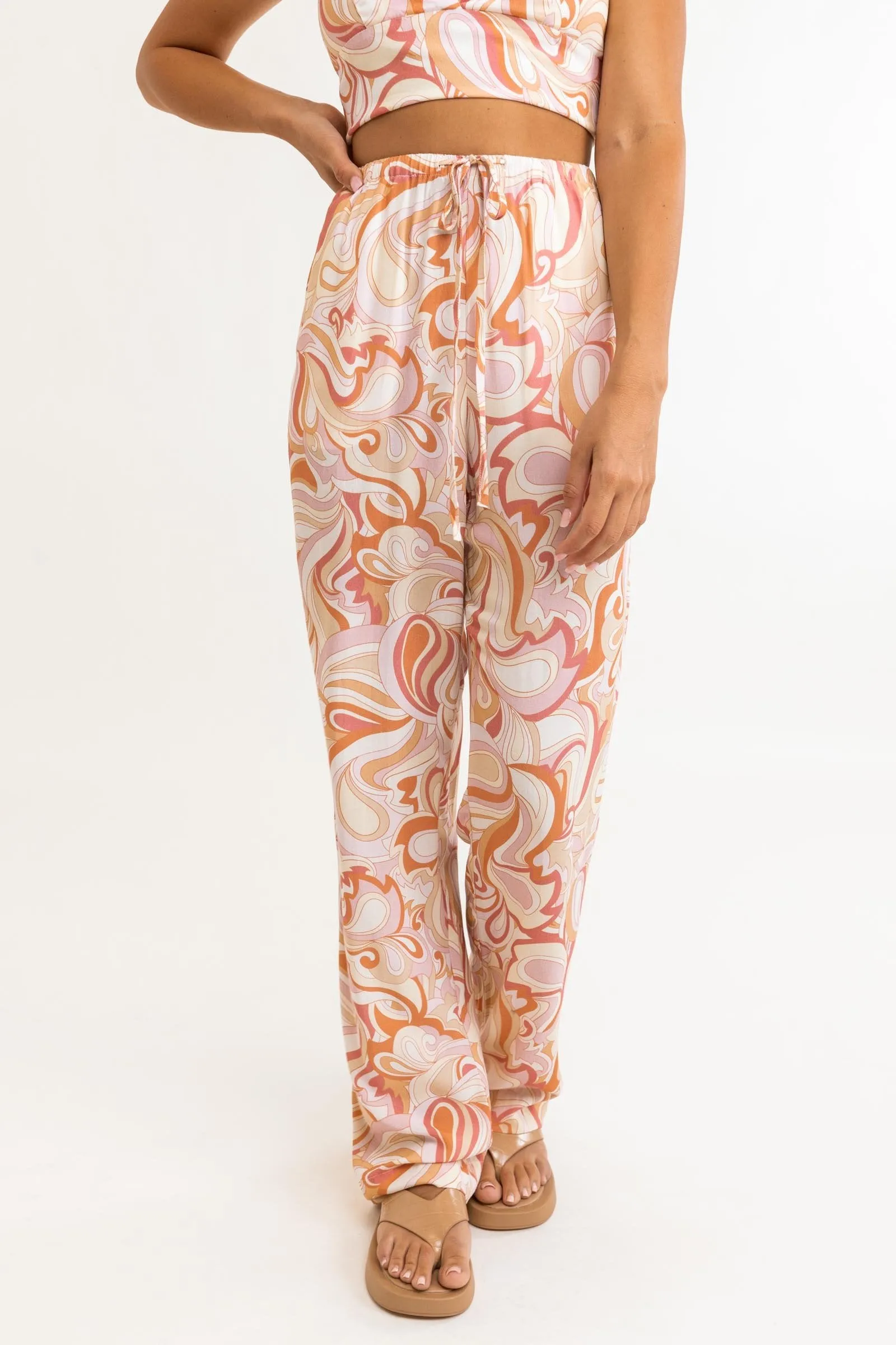 Las Palmas Drawstring Pant Rose